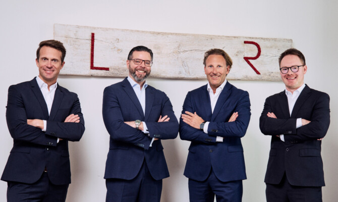 Die vier Partner der Kanzlei LIKAR Rechtsanwälte in Graz.